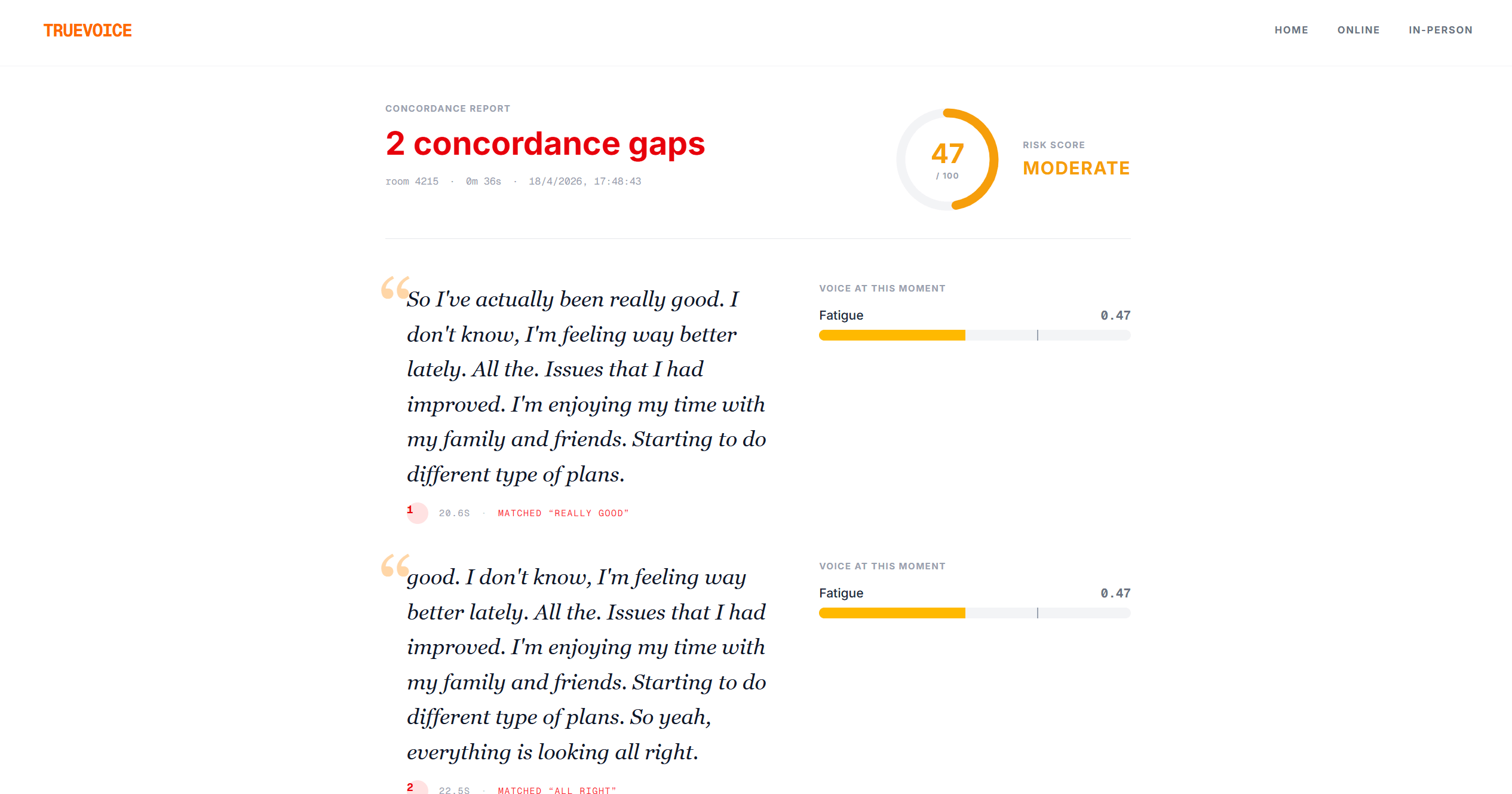TrueVoice screenshot