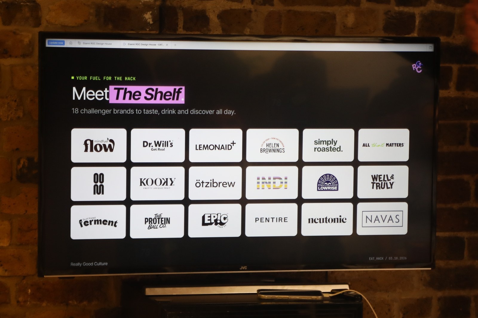 The Meet The Shelf slide with the logos of the 18 partner brands